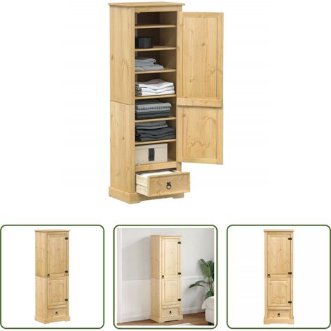 Holzschrank - Kleiderschrank Corona 55x38x170 cm Massivholz Kiefer (1/5)