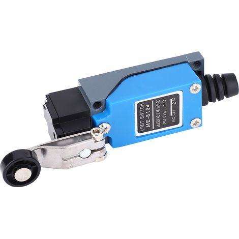 Interrupteur de fin de course ME-8104, 250 V CA 50–60 Hz / 115 V CC, micro-interrupteur à levier à galet réglable, 12 x 4 x 2,7 cm (1/5)