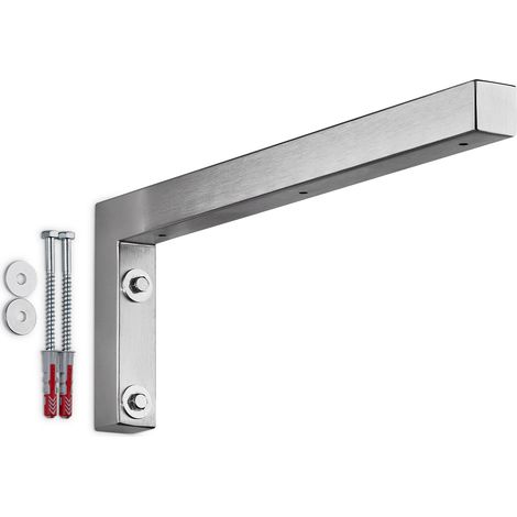 SOTECH Wandkonsole Regalkonsole Waschtischkonsole in L-Form 400 x 150 x 30 mm, Edelstahl gebürstet, 1 Stück