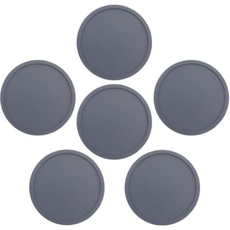 Dessous de Verre 6 Pièces Silicone Antidérapant Lavable Maison Extérieur Gris (1/4)