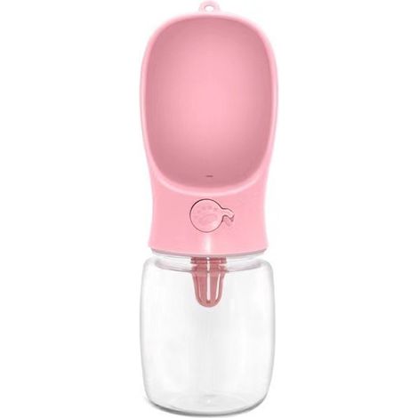 Botella de agua plegable para mascotas, ideal para llevar a todas partes: botella de agua portátil de 550 ml, adecuada para gatos y perros durante paseos y excursiones al aire libre (rosa). (1/5)