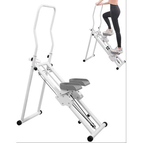 Escalier pour salle de gym à domicile grimpeur entraînement cardio vertical pliable pour entraînement corps avec guidon réglable et pédales pour femmes et hommes (1/5)