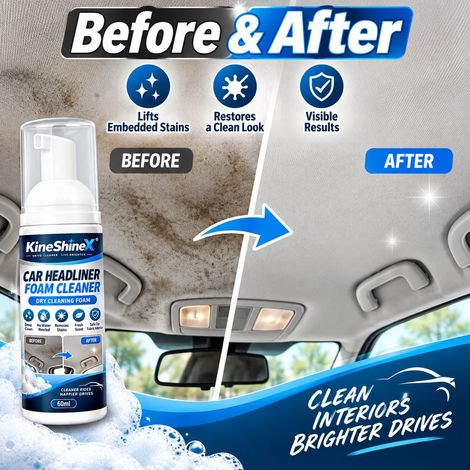 KineShineX Car Headliner Foam Dry Cleaner - Waterless Car Interior Headliner Cleaning Foam for Deep Stain Removal (1/4)