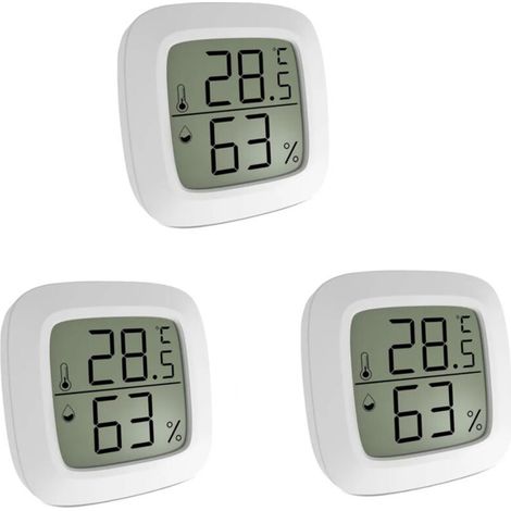 3 Pièces Thermomètre Hygromètre Interieur Numérique,Indicateur du Niveau de Confort,Petit Thermomètre Hygromètre Digital à Haute Précision,Thermomètre Chambre Bébé pour Salon entrepôt Chambre (1/5)