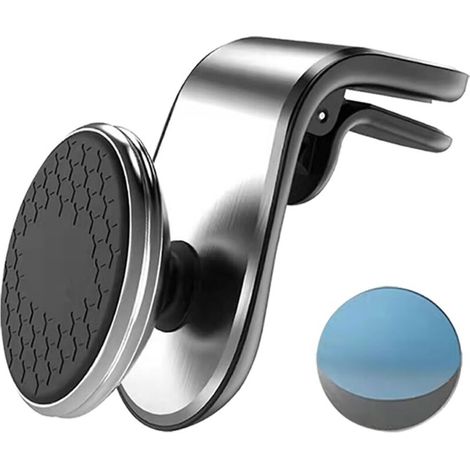 Magnetische Autotelefonhalterung, 360° drehbare magnetische Handyhalterung, L-förmige magnetische Autohalterung (silber)