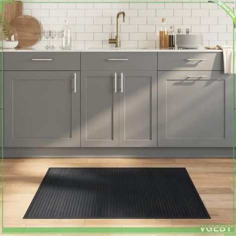 376904 Tapis rectangulaire gris 80x100 cm bambou (1/5)