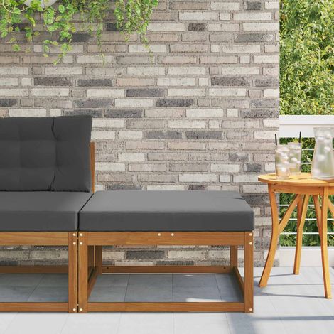 Outdoor-Fußhocker Massivholz Akazie Natur