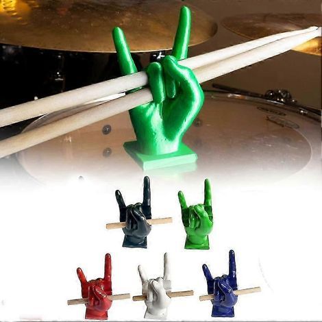 Support pour baguettes de batterie. présentoir en résine façonné à la main Support pour baguettes de batterie rock. accessoires de décoration pour baguettes de batterie (2 pièces) (1/5)