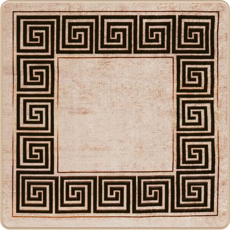 Teppichläufer MARSA Beige und Schwarz 100 x 100 cm vidaXL