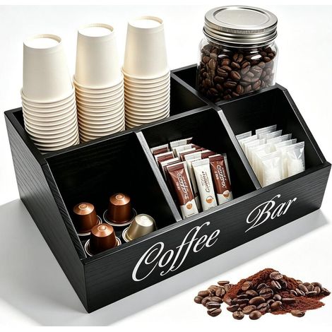 Boîte de Rangement pour Capsules de Café foncé Organisateur de Café en matière naturelle (1/5)