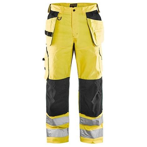 Pantalon de travail aéré haute visibilité stretch 1565 - Jaune fluo/Noir 2XL - FR(52) - SE(C58) - Courtes (1/2)