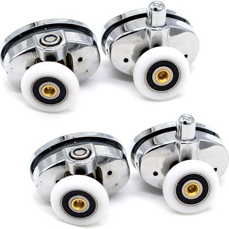 Satz mit 4 ovalen Einzelrollen für Duschtüren (23 mm) (1/4)