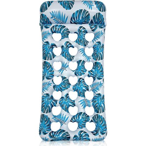 Amaca galleggiante per piscina, amaca galleggiante con cuscino, letto galleggiante gonfiabile 4 in 1, amaca galleggiante portatile, blu (1/5)