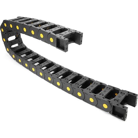 R55 25mm x 57mm Schwarz Plastik Offen Typ Kabel Schleppkette Drahtträger 1M lang DE de (1/5)