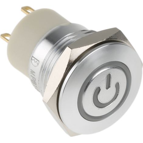 Bouton-poussoir, Verrouillable lumineux, LED Vert, Rouge, Unipolaire à une direction, 2 A, Montage panneau ( Prix pour 1 )