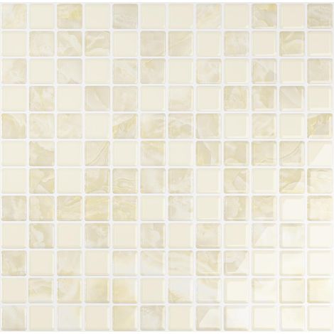 Carreaux Adhesif Cuisine Beige Mosaïque Credence Adhesive Autocollant Carrelage Adhesif Mural Crédence AdhéSive Salle de Bain Carreaux Salle de Bain Imperméable 30.5cm×30.5cm 6 Pièces (1/5)