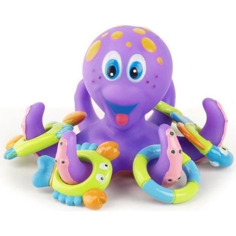 Pieuvre jetant cercle petit poulpe enfants se baigner jouet puzzle bebe bain eau jouet pieuvre (1/4)