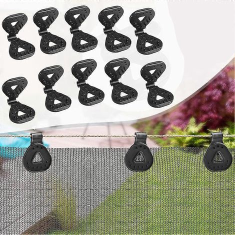 10 pinces pour filet d'ombrage, serre agricole, film occultant, rideaux d'ombrage, accessoires et équipements de camping et de randonnée (1/5)