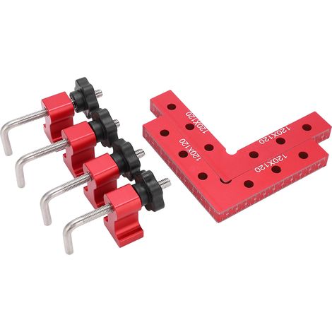 Équerre de serrage menuisier 90° pour panneaux, gabarit d'angle de positionnement bois, outil de fixation à clip.