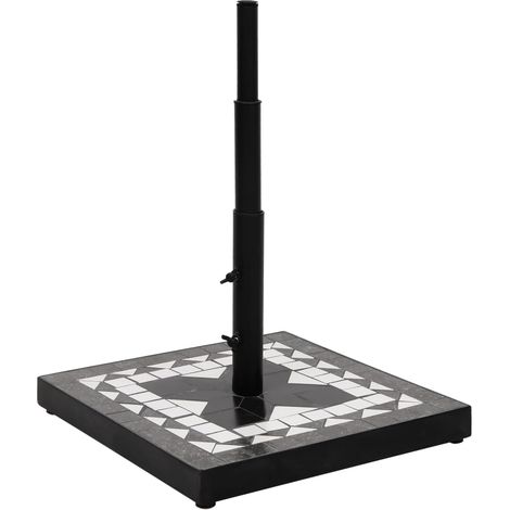 Base de parasol noir et blanc carré 12 kg CFW89030 (1/5)