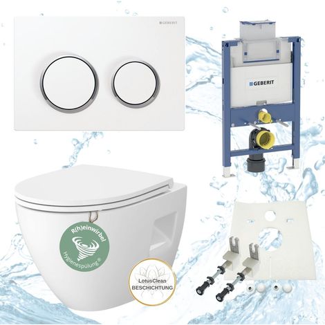 Geberit Vorwandelement Omega 82 oder 98 cm Vento WC Drückerplatte WC Sitz SoftClose Set 98 cm (1/5)