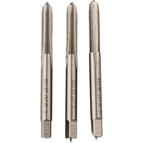 Taraud spiralé 3 pièces 10-32 HSS/inox, pour métal et atelier (1/5)