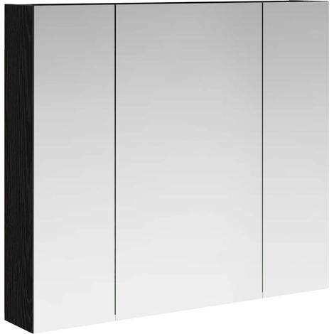 Maison Exclusive - Badezimmerspiegelschrank Schwarz Eichen-Optik
