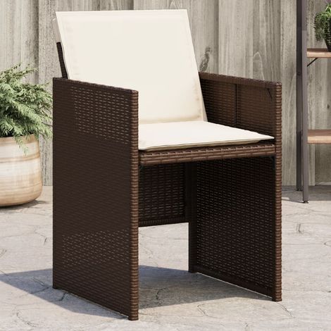Gartenstühle mit Kissen 4 Stk. Braun Poly Rattan vidaXL (1/5)