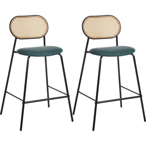 Set of 2 Bar Chairs ADAVER Black (1/5)