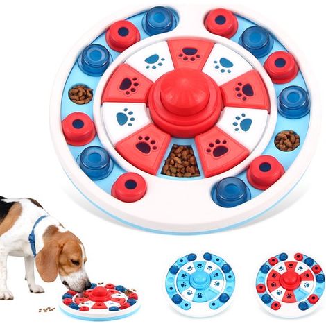 Gamelle anti-glouton pour chien – Puzzle alimentaire interactif – Gamelle anti-glouton et anti-étouffement – Jouet d'intelligence pour chats et chiens – Rouge (1/5)