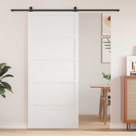 vidaXL Porta del fienile Bianco 100 x 2,5 x 208 cm