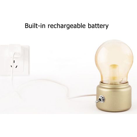 Lampe LED rechargeable USB avec interrupteur à bascule en métal rétro, économie d'énergie et éclairage de bureau élégant (1/4)