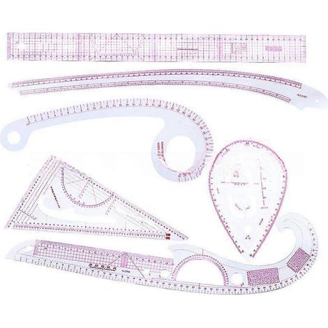 Règle de couture en plastique transparent pour la confection de patrons de vêtements (1/3)