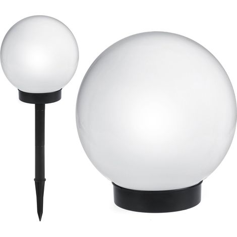 Green Blue Torce da giardino Lampada Solare Sfera Terra Luce al Suolo del Percorso Impermeabile Illuminazione Fino 8 Ore (Bianco, 1 pezzo - 20cm) (1/5)