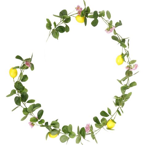 Guirlande Décorative Citron Artificielle en Plastique avec Feuillage et Fleurs, Aspect Naturel et Délicat, pour Mur ou Arbre, Décoration Intérieure Élégante (1/5)