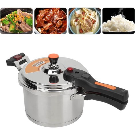 Autocuiseur domestique en acier inoxydable 304 antidéflagrant à double fond, compatible avec les plaques à induction et la cuisson à la flamme nue, d'une capacité de 4 litres et à parois épaisses. (1/5)