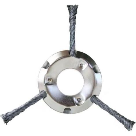 Brosse de tondeuse à gazon à enclenchement rapide- brosse en fil d'acier de 25-4 mm de diamètre- adaptée aux tondeuses à gazon à batterie au lithium (3T). (1/5)