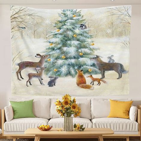 Tapisserie imprimée amusante, nappes décoratives pour chambre d'enfant 150x130cm (1/5)