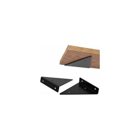 Support D'étagère en Triangle en Métal Flottant,Equerre Etagere Mural Aveugles Dissimulés,Chambre à Coucher Salon Salle de Bain Bricolage Décoration Support,2 Pièces (8x10cm/3.1x3.9in,black) (1/5)