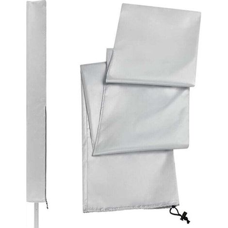 Housse de séchoir rotative, housse de séchoir à linge imperméable avec fermeture éclair, adaptée aux cordes à linge et aux étendoirs de jardin (argent). (1/4)