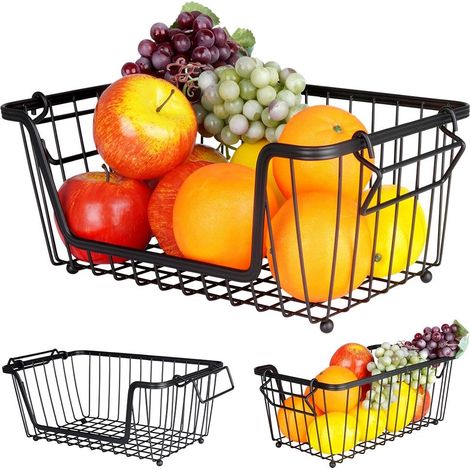 Cestino per frutta e verdura in metallo nero (1/5)
