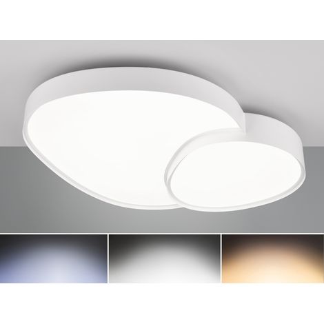 Große LED Deckenleuchte RISE mit Fernbedienung Weiß, Breite 77cm (1/5)
