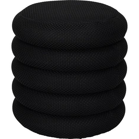 Pouf Coffre Rangement "Atome" 42cm Noir (1/5)