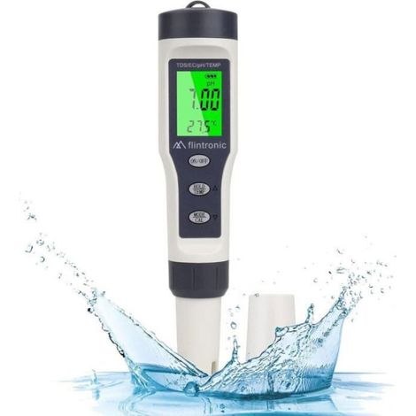 Testeur pH électronique 4-en-1 avec écran LCD rétro-éclairé, pour eau potable et aquariums (1/5)