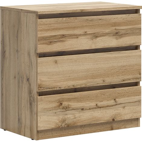 Kommode Edwin mit 3 Schubladen, Holzoptik, 75cm (1/3)