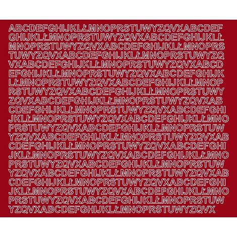 Letras adhesivas autoadhesivas de 7 mm, color rojo oscuro brillante. (1/2)