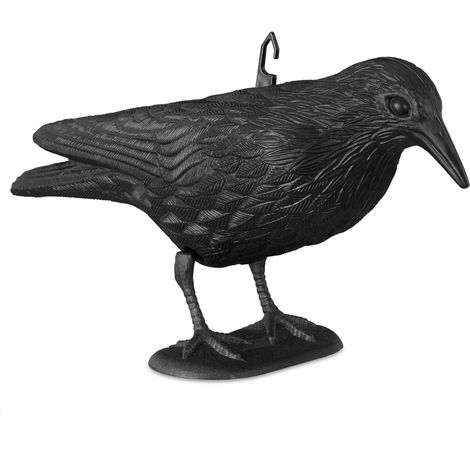 Lot de 3 épouvantails à oiseaux pour jardin plafond balcon 35 x 15 x 15 cm en plastique noir (1/5)