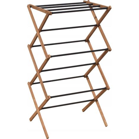 Kadax – Étendoir à linge pliable en bois écologique – 11 barres en acier – Surface de séchage 7 m² – Hauteur 97 cm – Peu encombrant
