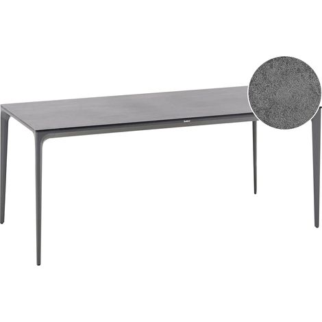 Garden Dining Table SOVARETO 180 cm 90 cm Stone Effect Dark Grey
