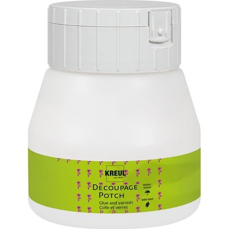 KREUL 48252 - Art Potch Decoupage Colla e Vernice Seta Opaca, 250 ml, a Base d'Acqua, asciuga Rapidamente e Trasparente (1/4)